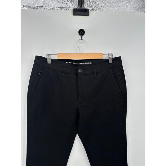 True Classic Men Black Slim Fit Pants Size 34x34 Casual Everyday Minimal Stretch - Picture 4 of 7